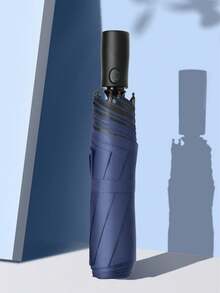 Paradise umbrella Tiandao Umbrella 1pc Fully Automatic Open & Close Umbrella, One-Touch Operation, Sun & Rain Dual Use, 8 Ribs, Solid Color Business Umbrella, Black Coating UPF50+ Sun Protection, 3-Fold Parasol, Solid Color Folding Umbrella, Unisex, Single Person Umbrella, Summer UV Protection Umbrella, Rainy Day Gift Umbrella, Travel Umbrella - Paradise Umbrella - View 3
