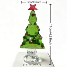 Hiasan Pohon Natal Kristal Setinggi 16cm dengan Alas 5cm, Dekorasi Bintang Berlian Imitasi Berwarna-warni, Pilihan Dua Warna Transparan dan Hijau, Dekorasi Suasana Natal untuk Pajangan Meja Rumah dan Jendela, Hadiah Liburan Tahun Baru - Pohon Natal - View 16