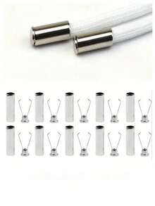 20pcs/10pcs/2pcs High Quality Rope Locks - Protect Shoelaces, Drawstrings, Pants, Bags, Hoodies - Adjustable Metal Clips, Clothing Buttons, Decorative Buckles, Cord Stoppers, Rope End Caps, Easy Installation - Suitable For DIY Crafts, Clothing Organization And Cable Management - (Gold/Silver/Black) Suitable For Clothing, Crafts, Fashion Metal Products, Durable Metal Structures - Multicolor - View 6