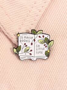 10pcs Bookworm Reading Quotes Enamel Brooch Set, Literary Floral Lapel Pins, Backpack Decoration Gift For Literature Lovers - Multicolor - View 6