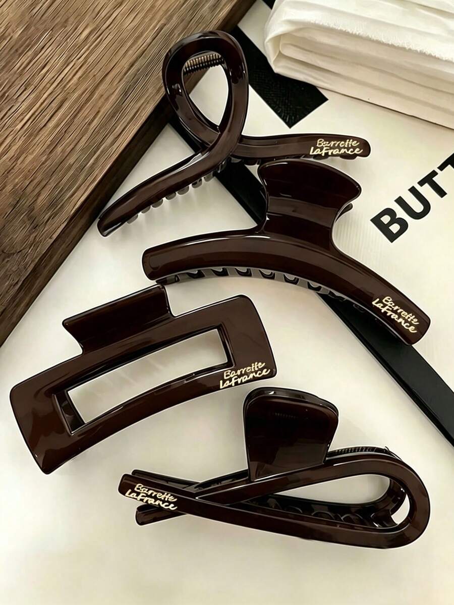 4 Stücke/1 Stück Damen 11cm/4,33 Zoll leichte Kunststoff Haarklammer, modischer vielseitig Premium elegant raffiniert minimalistisch einfarbiges Haaraccessoire, hohe Elastizität geeignet für dickes grobes Haar, für Alltag Outfit, Lässig, Party, Pendeln, Urlaub, Pferdeschwanz, Hochsteckfrisur, Gesicht waschen, Duschen, Make-up, Outfit-Matching, Fotoshooting, Haarklammer - Verschiedenfarbig - Übersicht 1