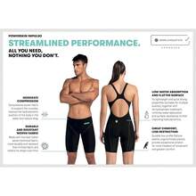 Arena Arena Women's Powerskin Impulso Kneeskin Swim Racing Suit Open Back Short Leg Traje de baño de una Sola Pieza Mujer - Rosa impactante/verde agua - Ver 3