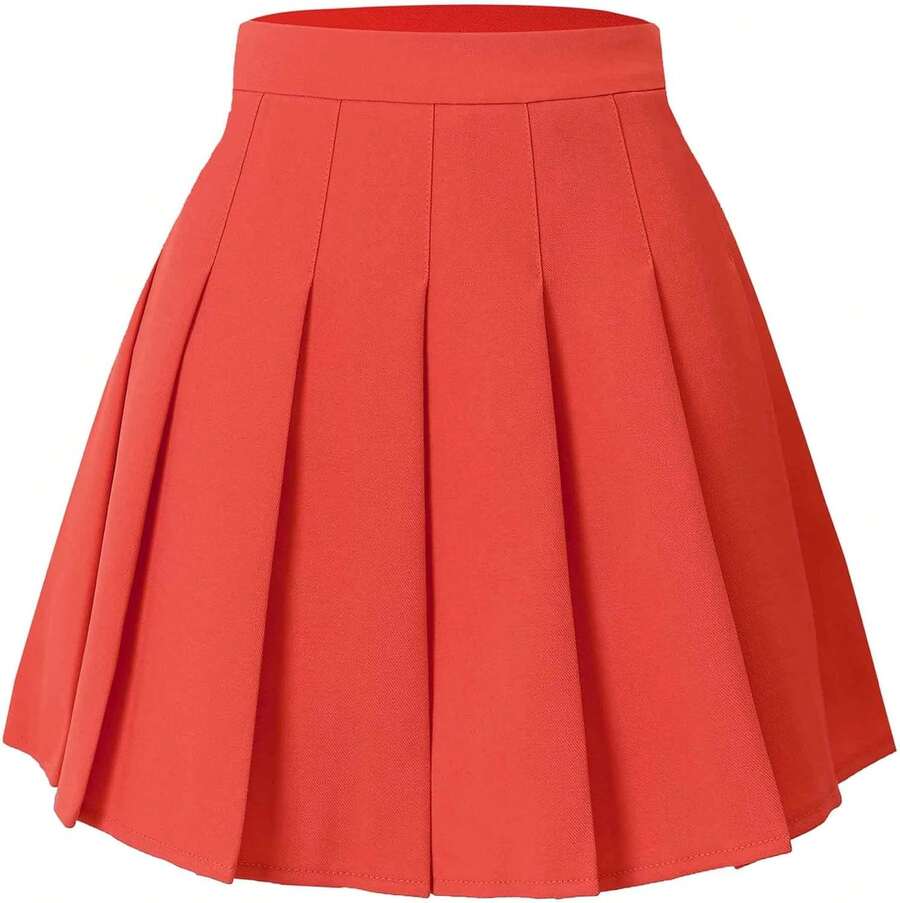 Hoerev - Falda Corta Plisada de Cintura Alta para Mujer y niña - Rayas Blacknavy - Ver 1