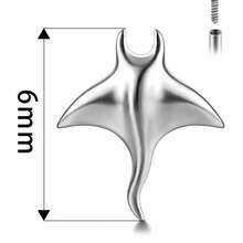 1PC ASTM F136 Titanium Manta Ray Flat Back Stud Push-In Internal Thread Labret Piercing Ear Cartilage Helix Jewelry - Internal Thread - View 5