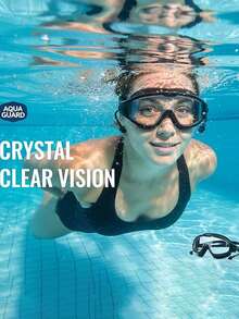 1pc Summer Adult Large Frame Waterproof Anti-Fog Swimming Goggles With Anti-Loss Earplugs, High Definition Swim Goggles Accessories (Random Swim Goggles Box Included) - Multicolor - View 2