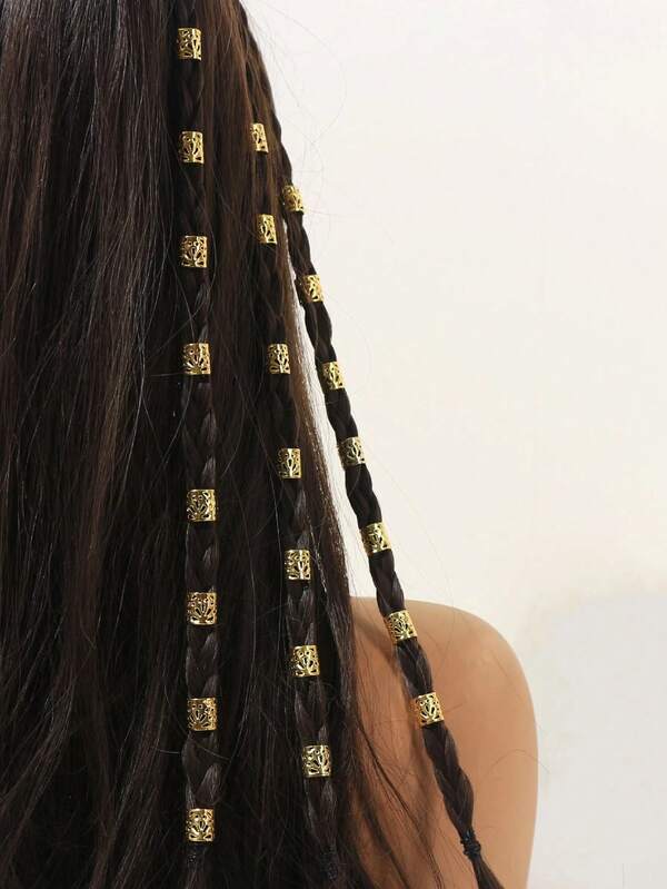 20/1 Gold Dreadlock Headband, Hip Hop Dreadlock Hair Accessory, Ring Hair Clip, Women's Hair Accessory, Small Braid Hair Accessory