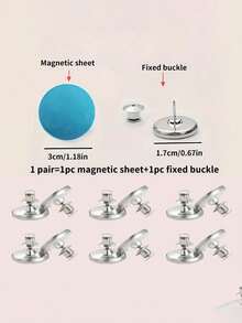 10/1 Pair Magnetic Curtain Clips, Curtain Weights With Large Pins, Magnetic Curtain Fixers, Keep Curtains Or Shower Curtains Close To The Wall, Prevent Them From Blowing Away - Multicolor - View 9