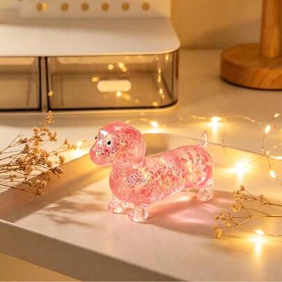 1pc Squishy Shiny Soft Sausage Dog Squeeze Toy With Embedded Fine Iridescent Glitter, Reflecting Dreamy Galaxy-Like Flowing Luster Under Light, Soft And Bouncy Touch With Delicate Rebound Feedback When Pressed, Effectively Releasing Stress And Relieving Anxiety. Designed For Teenagers And Adults Seeking Refined Lifestyle And Emotional Comfort, Combining Aesthetic Value And Practical Function As A Stress Relief Tool