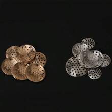 50pcs Round Hollow Metal Tray, Perforated Disc Base, Handmade Metal Brooch DIY Jewelry Accessories - Round Hollowed-out Tray - View 7