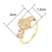 1 buah Cincin Wanita Minimalis Motif Tetesan Air Geometris Patchwork dengan Batu Zirkonia Kubik - MultiWarna - View 11
