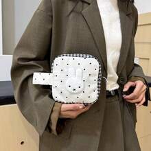 1 buah Tas Tangan Kelinci Miffy Motif Polkadot Gaya Korea, Tas Penyimpanan Kamera, Tas Kosmetik Portabel Kapasitas Besar. Hadiah Tahun Baru, Hadiah Hari Valentine, Hadiah Paskah [Model Acak] - MultiWarna - View 2