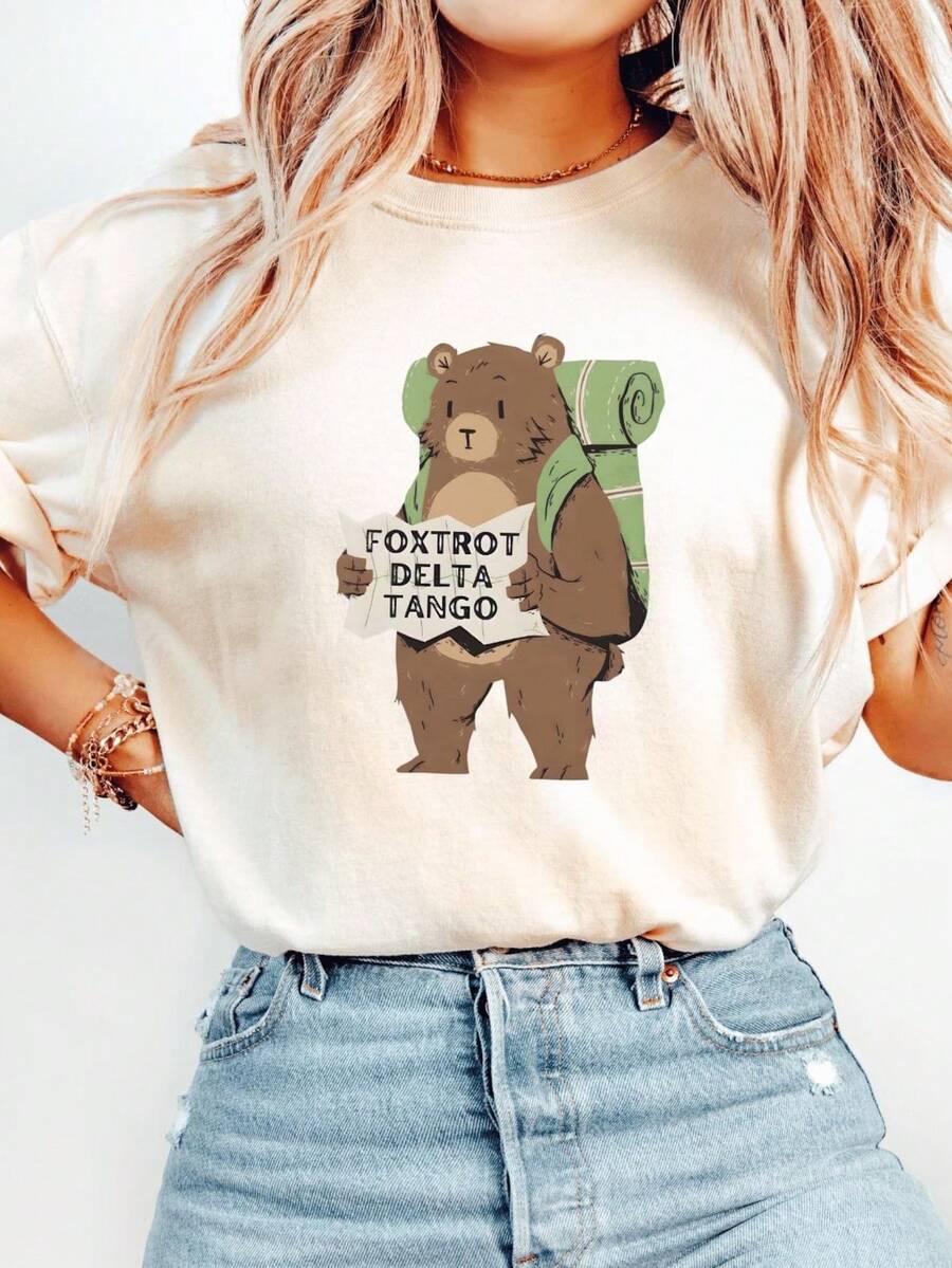 creativitywomen's travel T-shirtsRetro Mom T-shirt Comfortable Color Mom T-shirtholiday T-shirts Summer T-shirts parties Round Collarshopping - Blanco - Ver 1
