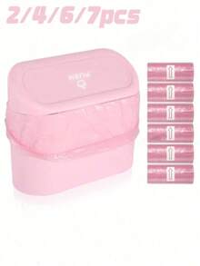 Car Trash Can, Car Seat Back & Door Hanging Storage Box, Multi-Function Car Accessories, Trash Bag, Foldable Storage - A - View 1
