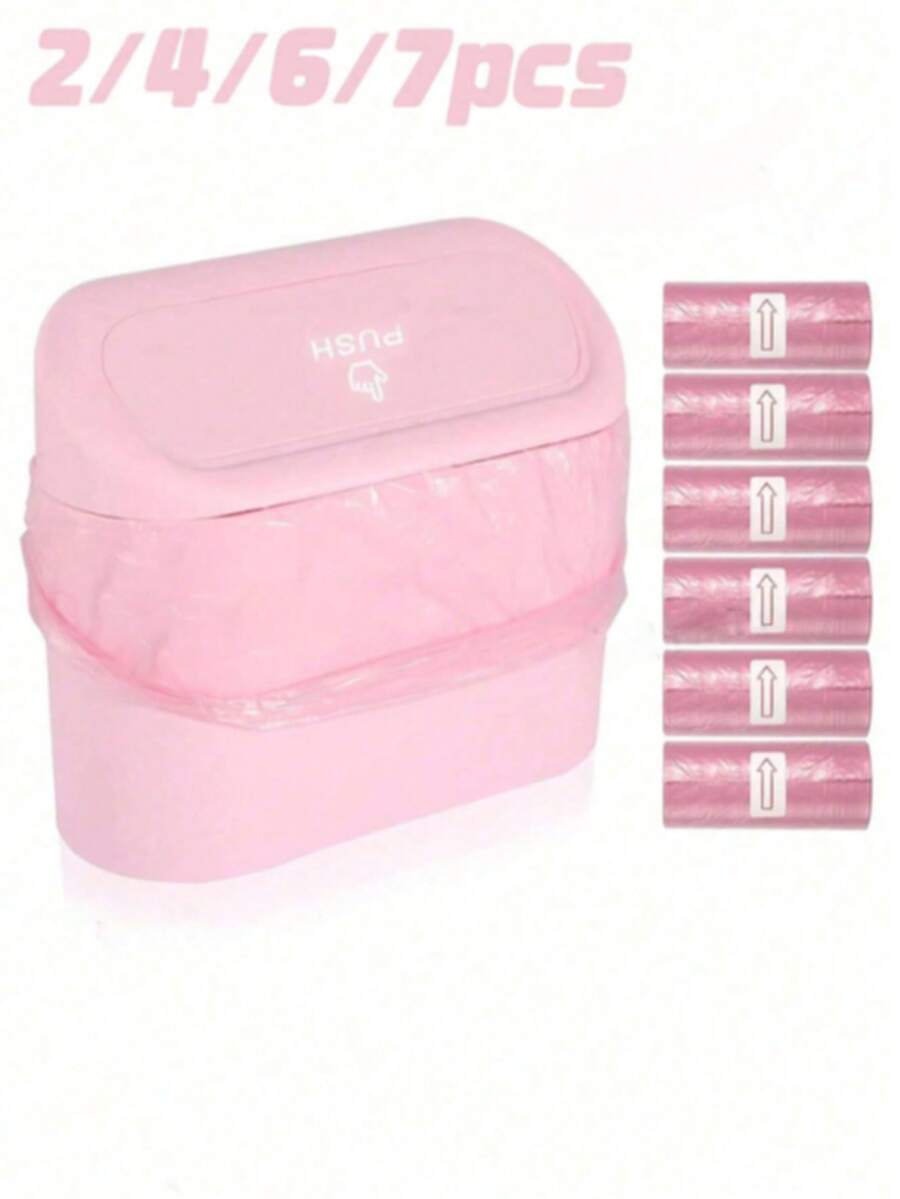 Car Trash Can, Car Seat Back & Door Hanging Storage Box, Multi-Function Car Accessories, Trash Bag, Foldable Storage - A - View 1
