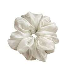 1 pieza Scrunchie grande de malla para el cabello (1/2/4/8 piezas) Escuela - Beis - Ver 3