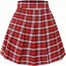 Hoerev - Falda Corta Plisada de Cintura Alta para Mujer y niña - Negro - Ver 27