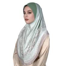 Jilbab Bermotif, Warna Polos Elegan, Desain Tipis, Jilbab Minimalis untuk Sehari-hari - 6# Cokelat Mocha - View 18