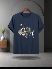 Fashionable Print Men'S Round-Neck Short-Sleeve Shirt with a Cool Street Style, Suitable for Young People Who Seek Individuality And Avant-Garde - Bianco - Visualizzare 10