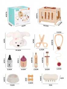 Children's Wooden Pet Care Toy Simulation Puppy Clinic Role Play Set Educational Early Learning Multi-Function Game Box 3-6 Years Old Pretend Play Toy - Multicolor - View 13