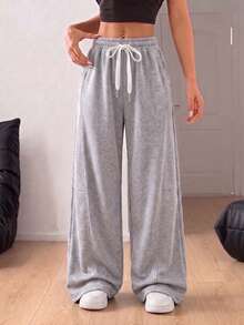 Women's Spring/Autumn Sports Casual Pants, Multi-Functional Athletic Long Pants, Suitable For Running, Cycling, Gym Workout Fall - Light Grey - View 7