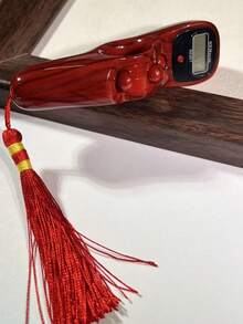 Wood-Grain Pattern Stress Relief Handheld Electronic Counter With Red Tassel Pendant, Multi-Ball Decompression Handle, One-Click Reset Large Screen Digital Display Accurate Tally Counter, Zen Style Multi-Color Portable Anti-Loss Design, Suitable For Buddhist Chanting, Crochet, Meditation, Worship, Home Practice Counting - Multicolor - View 8