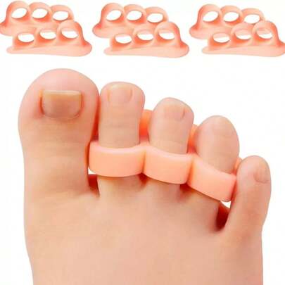 Separador de Dedos em Silicone Respirável, Capa Anti-Fricção para Dedos, Separador de Dedos em Silicone, Protetor para Dedos e Dedo Grande, Protetor de Pé Confortável, Adequado para Todos os Tipos de Sapatos - Chuteiras, Sapatos Casuais, Saltos Altos, Tamanho Único para Homens e Mulheres