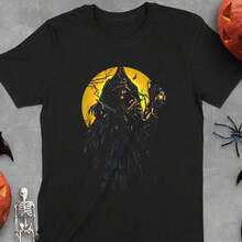 Bruja Brujería Horror T1S1Hirt, Arte Oscuro Oculto T1EE, Mitología Gótica A1apparel, Diseño Gráfico de Halloween S1Hirt, Diseño de Mago Espeluznante - Negro - Ver 1
