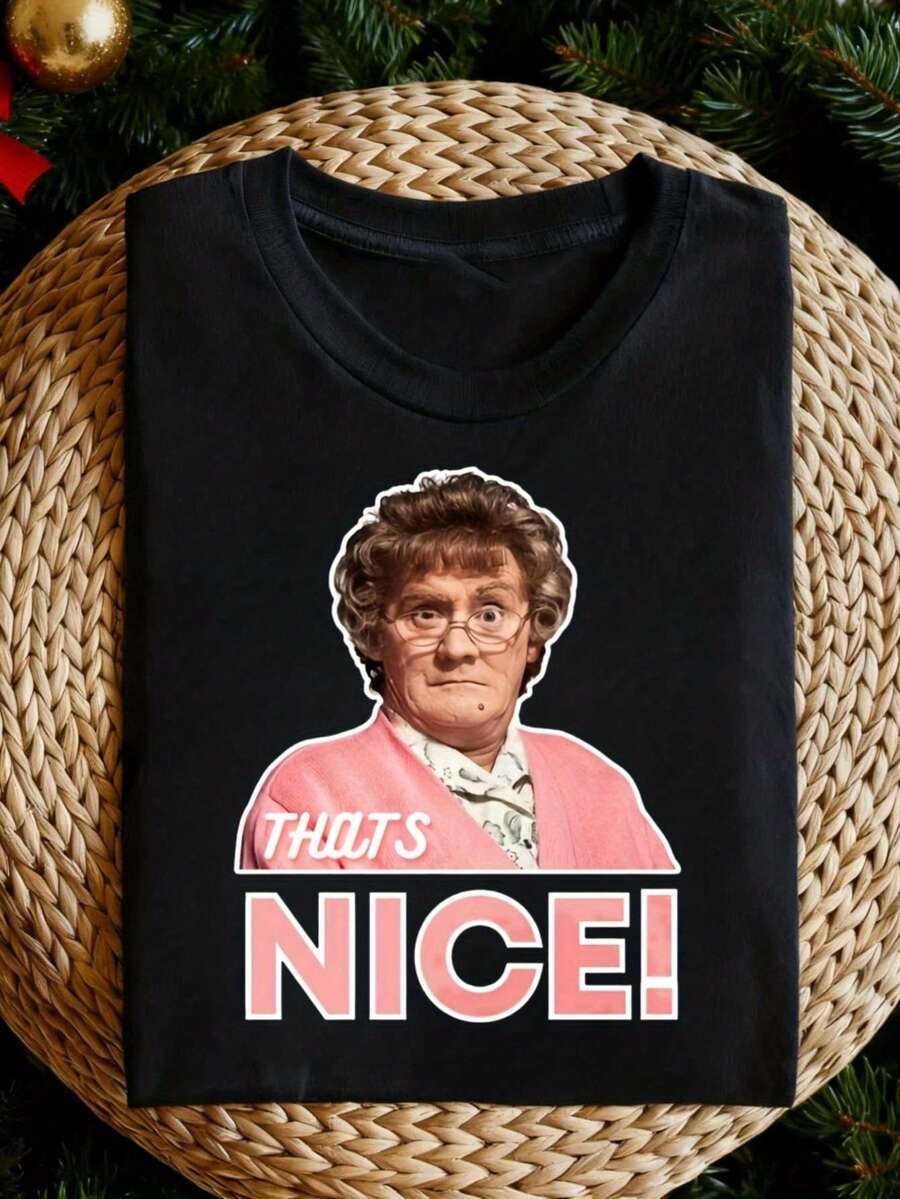 Camiseta del programa de TV "That's Nice" de Mrs. Brown'S Boys - Camiseta gráfica icónica de comedia de Mrs. Brown, suave y transpirable, de corte holgado y manga corta para hombres y mujere - Negro - Ver 1