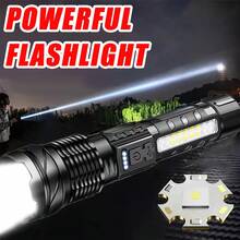 Portable USB Rechargeable Mini LED Flashlight With Pen Clip, ABS Telescopic Zoom Work Light With Side Light, Suitable For Commercial, Home, Fishing And Emergency Lighting - 彩色 - 查看 2