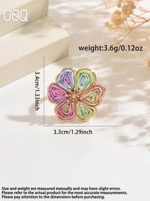 OOQ 1pc Minimalist Handmade Raffia Flower Open Metal Ring For Women, Colorful Dopamine Bright Summer Holiday INS Style, Suitable For Women's Daily Wear, Dating, Party, Versatile Gift For Her (Handmade Weaving Method Random, Purely Handmade May Have Occasional Glue Overflow) - Six-petaled Flower - View 5