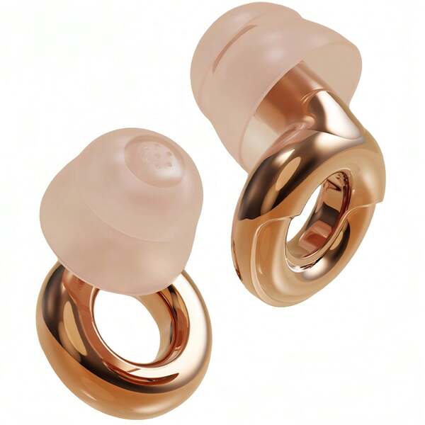 1 Pair Earplugs + 3 Pairs S/M/L Size Earplug Covers + Storage Box; Active Noise-Proof Earplugs; Electroplated Process; Silicone Material Sleep Soundproofing Earplugs; Sleep Aid Noise-Proof Earplugs; Suitable For Music Festivals, Sleep, Study, Office, Outdoor And Library Scenarios.