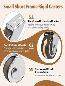 4 Sizes Silent Furniture Casters, Side-Mounted Sliding Door Support Wheels, Directional Rolling Wheels For Home Furniture Tables, Chairs And Sofas - 4 J-shaped Directional Wheels - View 6