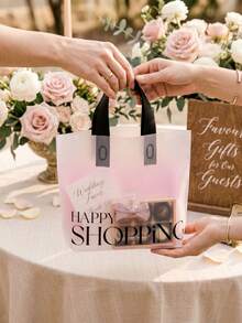 10/20/50PCS Translucent Waterproof Thickened Plastic Gift Bags, Holiday Gift Storage Bags, Portable Large Capacity Tote Bags, Suitable For Women's Summer Clothing Packaging, Plastic Tote Bags, Waterproof Thickened Packaging Bags, Wedding Bags, Shopping Bags, Birthday Gift Bags, Party Gift Bags - One Size - View 7
