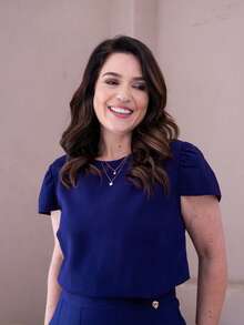 Lindo Conjunto Saia Blusa Sensorial Evangelica Elegante - Azul Marinho - Visão 6
