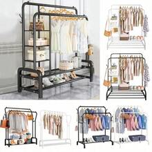 Ultimate Heavy Duty Metal Double Clothes Rail Storage Rack: A Stylish Solution For Hanging Garments, Shoes, Hats & Bags! - White - View 2