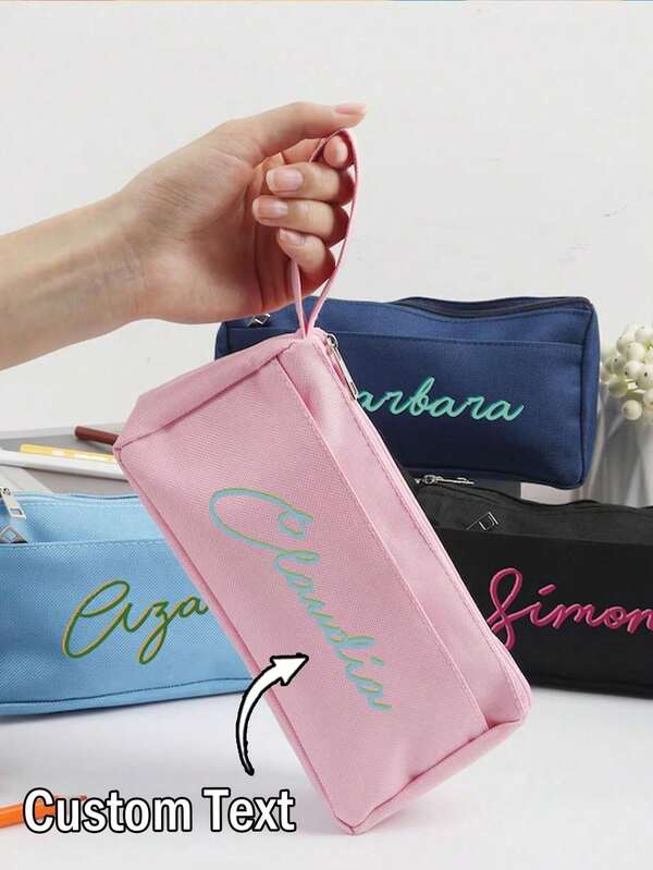 Personalized Pencil Case With Engraved Name, Student Gift, School Pencil Case, Teacher Retirement Gift, Back To School Gift, Logo Customizable, 1pc