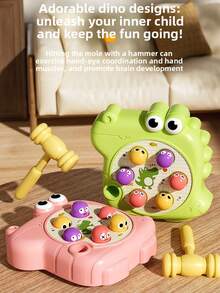 New Cute Crocodile Whack-A-Mole Toy With Dual Hammers, Desktop Game For Toddlers, Visual Tracking And Hand-Eye Coordination Training, Educational Early Learning Toy For Home, Stress Relief And Parent-Child Interaction - Multicolor - View 7