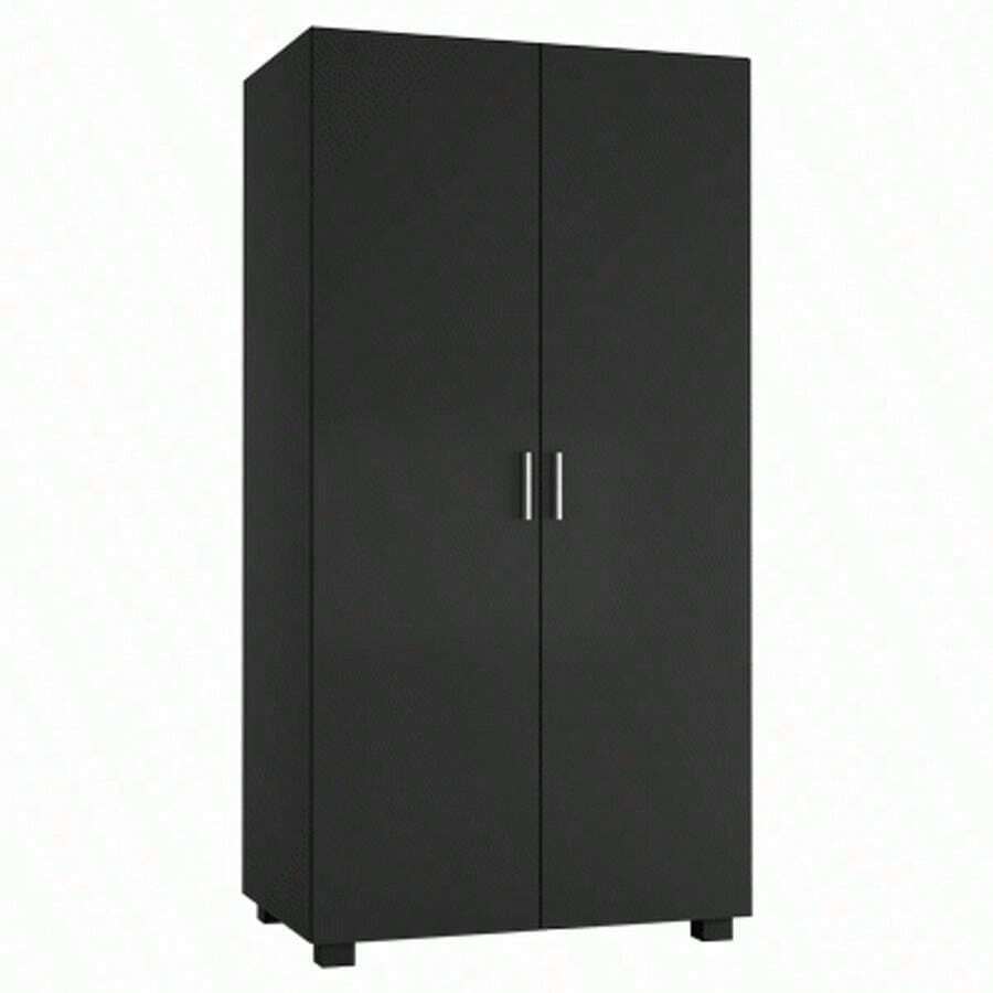 Kids 2-Door Wardrobe - Black - View 1