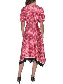 Vestido Midi Informal para Mujer con Mangas Cortas Abullonadas y Dobladillo Tipo Hanky - Combo Galleria - Ver 3