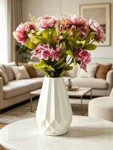 1pc Plastic Vase, Nordic White Plastic Vase, Unbreakable, Suitable For Tulip Flower Arrangement, Home Decor, Can Be Placed On Table, Bookshelf, Fireplace Mantel, Entryway, Dining Table Center, Decorative Room, Glass Vase - Multicolor - View 8