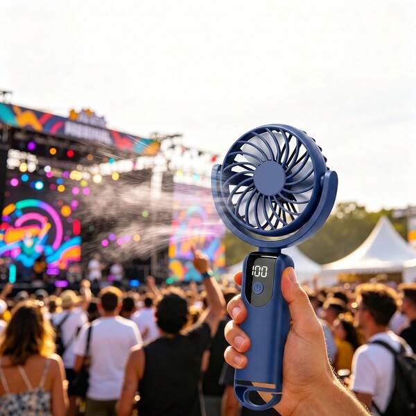 Quick Cooling Portable Handheld Fan, 5-Hour Battery Life, 100 Adjustable Wind Speeds, Powerful Airflow, Quiet Operation, LED Display, 180° Adjustable Head, Lightweight Design - Personal Cooling Fan Suitable For Indoor, Outdoor And Travel Use