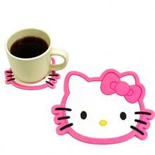 10PCS/3PCS/1PC SANRIO Cute Hello Kitty Silicone Coasters, Non-Slip Heat-Resistant Cup Mats, Home & Office Desk Decor, Perfect Holiday Gift - Multicolor - View 6