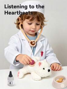 Children's Wooden Pet Care Toy Simulation Puppy Clinic Role Play Set Educational Early Learning Multi-Function Game Box 3-6 Years Old Pretend Play Toy - Multicolor - View 6