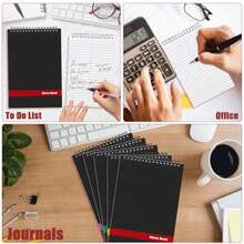 10 Pack Top Spiral Notebooks, 6" X 9" Mini Spiral Steno Pads White Paper Gregg Rule, 80 Sheets Steno Notebooks With Black Covers For School, University, College, Office, Home - one-size - View 6