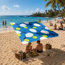 1pc Pickleball Pattern Sun Shade Canopy, Modern Style, Colorful, Large Size, UV Protection, Sturdy And Durable, Easy To Install, Suitable For Beach, Garden, Patio, Includes Rope - Blue - View 8