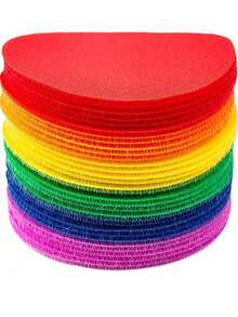 18pcs Carpet Floor Dot Markers, 4 Inch, Classroom Seating Carpet Dots, Fixed Dot Markers, Multi-Color Round Markers, Suitable For Games And Teachers (6 Colors) Back To School - Colorful Carpet - View 1