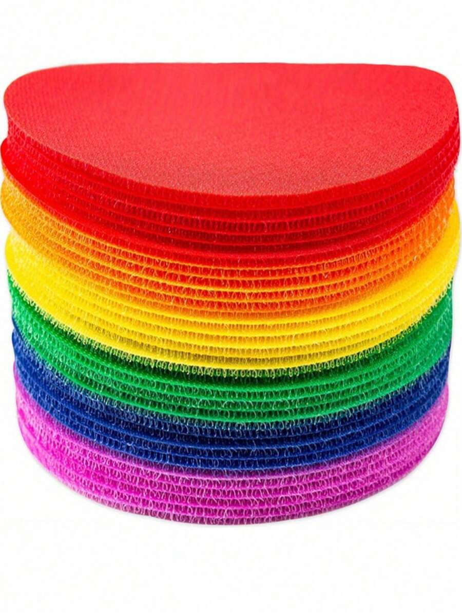 18pcs Carpet Floor Dot Markers, 4 Inch, Classroom Seating Carpet Dots, Fixed Dot Markers, Multi-Color Round Markers, Suitable For Games And Teachers (6 Colors) Back To School - Colorful Carpet - View 1