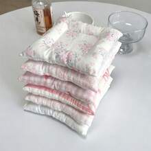 創意蝴蝶結杯墊 Ins 風格格紋方形布製杯墊 加厚填充耐熱隔熱墊 適合居家、辦公室、餐廳、咖啡廳 溫柔甜美風桌面咖啡杯墊 - 彩色 - 查看 5
