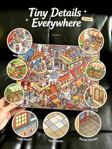 New Large Size DIY Scene Stickers,Premium Special Oil Craft Kawaii Town Landscape Stickers,Cute Scenery Stickers,Adults Craft Stickers,Summer Trending Urban Diorama Stickers,Summer Vacation Back To School DIY Crafts Holiday Birthday Gift Stationery - A - View 3