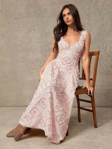 de verano para mujer en color amarillo pálido, estilo fiesta de té. Con corpiño bordado con conchas marinas, escote corazón, copas con aros, cintura baja y corte ajustado y falda acampanada. - Blanco - Ver 9